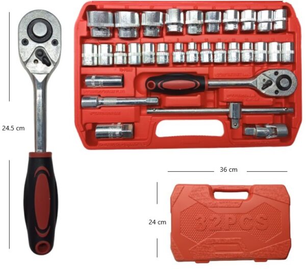 SET DE LLAVE TUBO 32PCS
