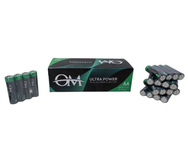 PILAS DOBLE AA OM ULTRA POWER PACK 60 UNDS