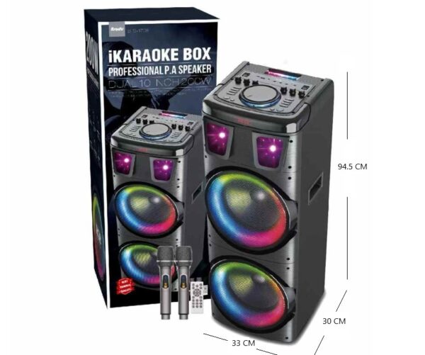 PARLANTE BT CON LUZ 10X2 PLG 200W