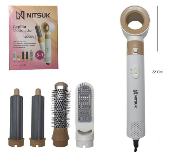 SET DE CEPILLO MOLDEADOR 5 EN 1 1200W NITSUK