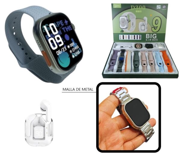 RELOJ INTELIGENTE SMART CON AURICULARES 8 EN 1