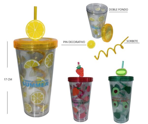 VASO ACRILICO DE FRUTAS CON SORBETE