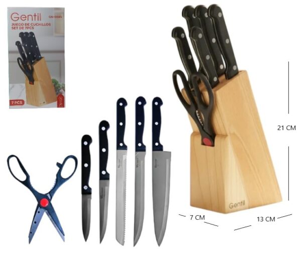 SET DE CUCHILLOS 7PCS CON BASE