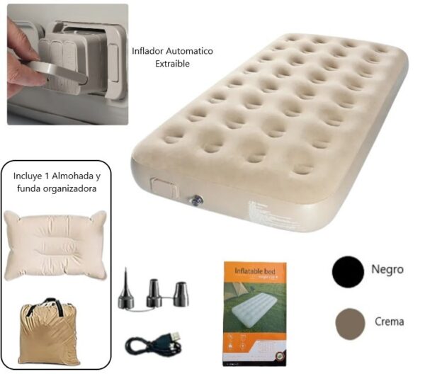 COLCHON INFLABLE CON INFLADOR AUTOMATICO 5mit