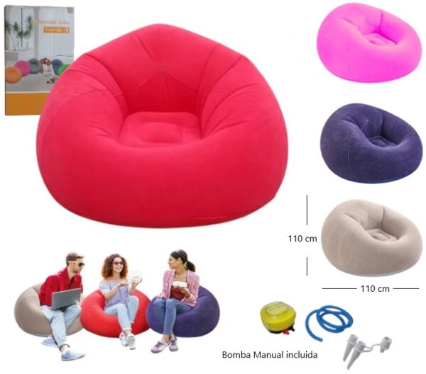 SOFA SILLON INFLABLE C/INFLADOR MANUAL