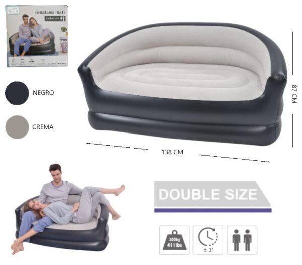 SOFA DOBLE INFLABLE FAMILIAR