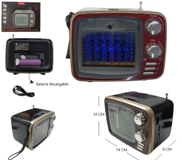 RADIO VINTAGE FM,USB,TF CARD RECARGABLE