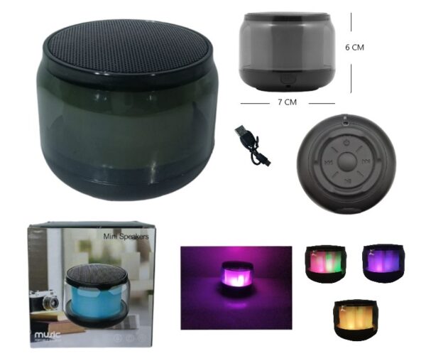 PARLANTE MINI SPEAKER BLUETOOTH C/LUZ COLORES RPT2