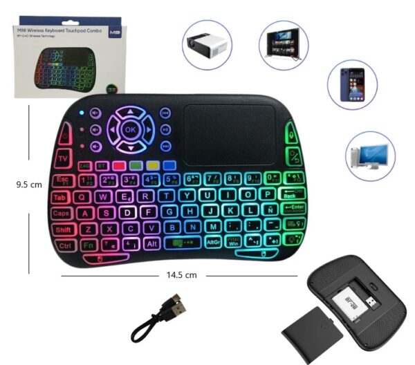 MINI TECLADO INALAMBRICO RGB