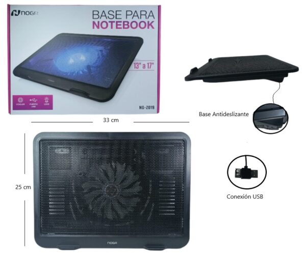 BASE PARA NOTEBOOK 13/17PLG COLLER USB LED