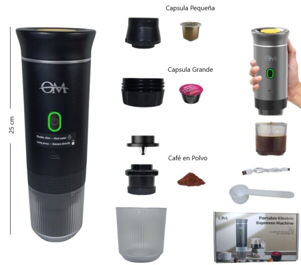CAFETERA EXPRESSO PORTATIL 3 EN 1