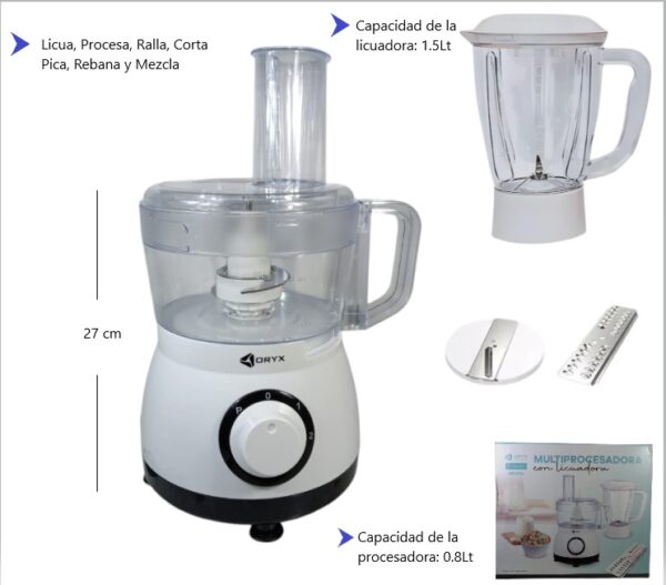 SET DE LICUADORA Y MULTIPROCESADORA ORYX 550W