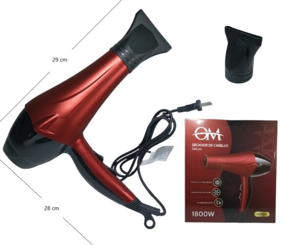 SECADOR DE PELO DELUXE OM 1800W