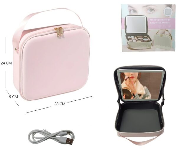 ORGANIZADOR DE MAQUILLAJE ESPEJO CON LUZ